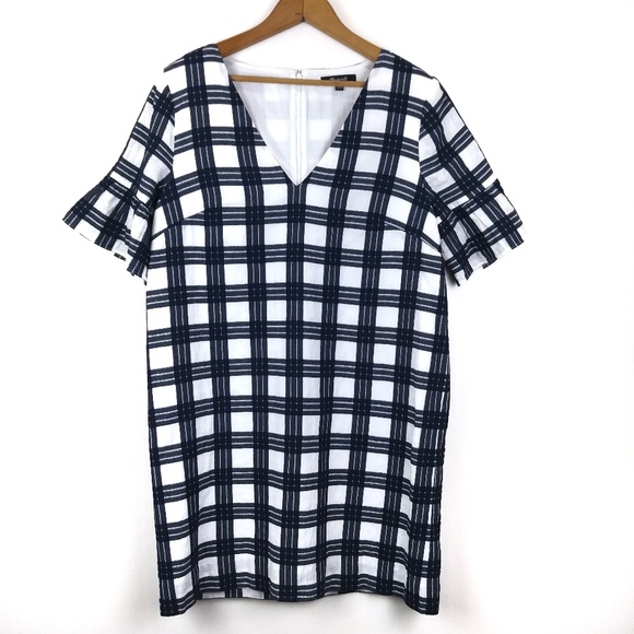 Madewell Dresses & Skirts - Madewell Leighton Navy Plaid Sheath Dress, 6